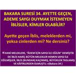 Bakara Suresi 34. Ayette Geçen, Ademe Saygı Duymak İstemeyen İblisler,